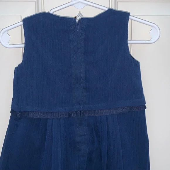 Carter’s, 12-18M, Darling Little Navy Dress, Silky Flowing Delicate Fabric - Picture 4 of 12
